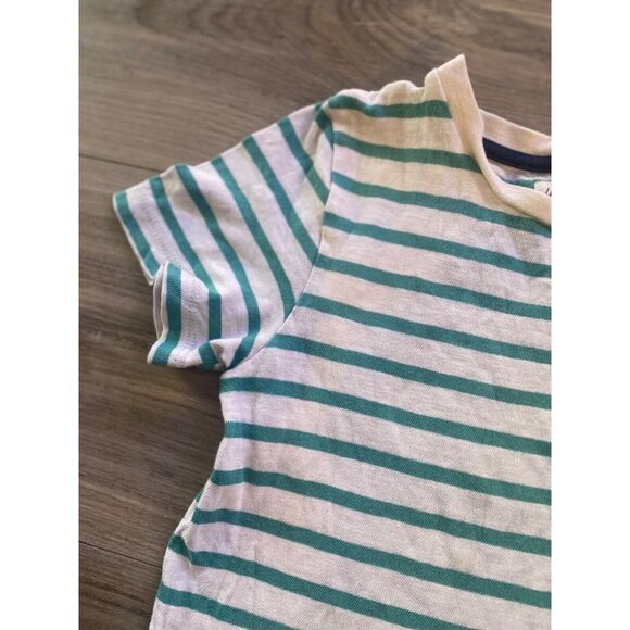 H&M Boys Striped Shirt Size US 4-6Y Green and White Striped with Pocket - Picture 7 of 13